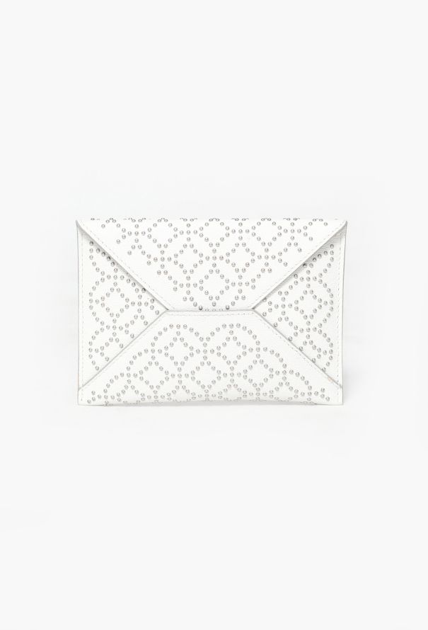 Alaïa Studded White Envelope Clutch - 1