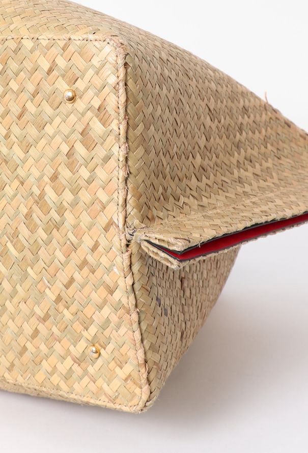 Valentino Raffia Vlogo Escape Tote Bag - 8