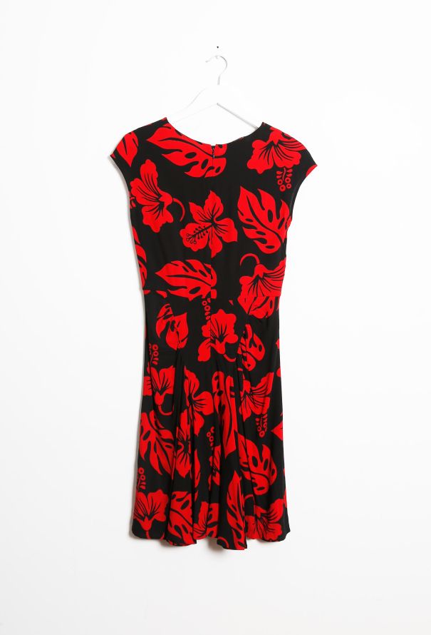 Prada Floral Print Ruched Day Dress - 7