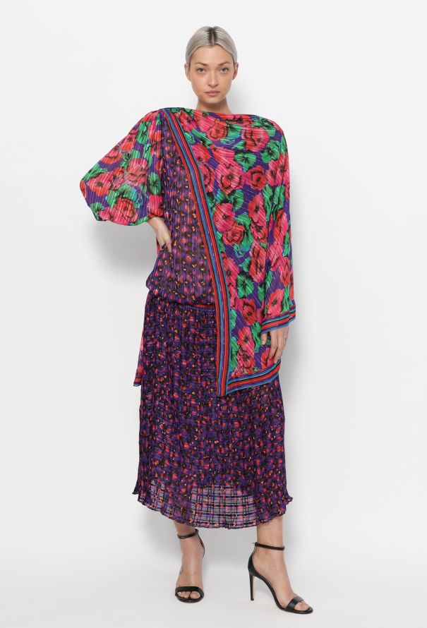 Diane Freis '80s Lamé Silk Dress - 2