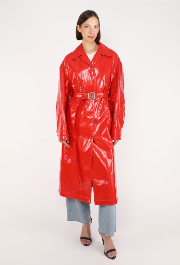 Jil Sander Patent Linen Trench Coat, S/S 2025 - 5