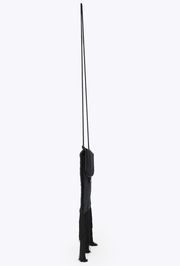 Saint Laurent '80s Black Velour Tassel Bag - 3