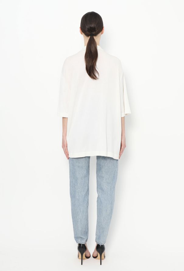 Hermès Vintage 'Numbers and Monograms' Silk Top - 3