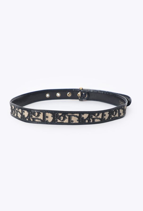 Dior '90s Monogram Canvas & Leather Belt - 3