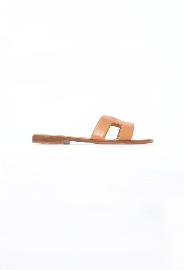 Hermès Caramel brown 'Oran' Leather Sandals - 1