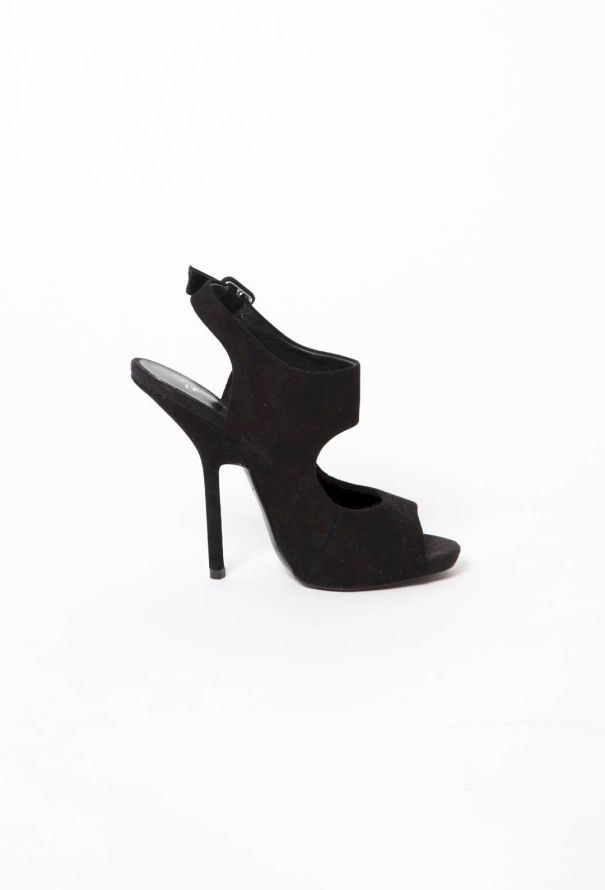Giuseppe Zanotti Black Suede Cutout Sandals - 4