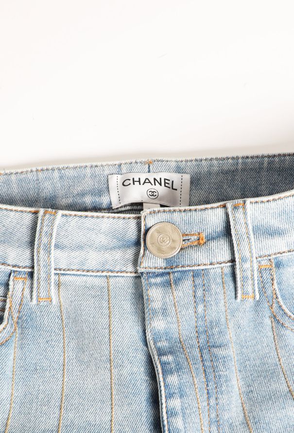 Chanel 2020 Metallic Chainlink Striped Jeans - 5