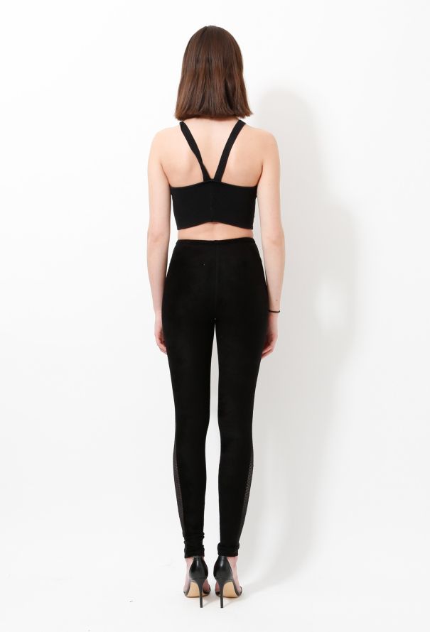 Alaïa Velvet Crochet Trim Leggings - 6