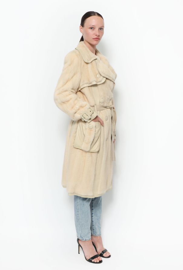Dior F/W 2005 Leather Trim Mink Trench - 4