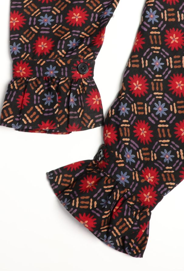 Saint Laurent COLLECTOR F/W 1980 Printed Silk Smock Dress - 8