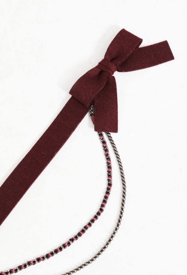 Chanel F/W 2002 Felt Bow Chainlink Belt - 7