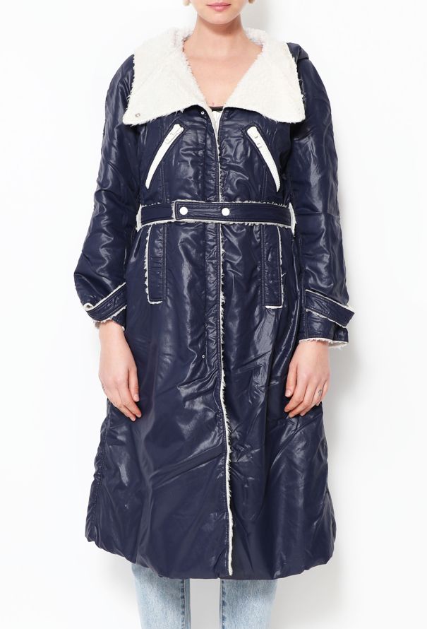 Courrèges 70s Shearling Lined Parka Coat - 3