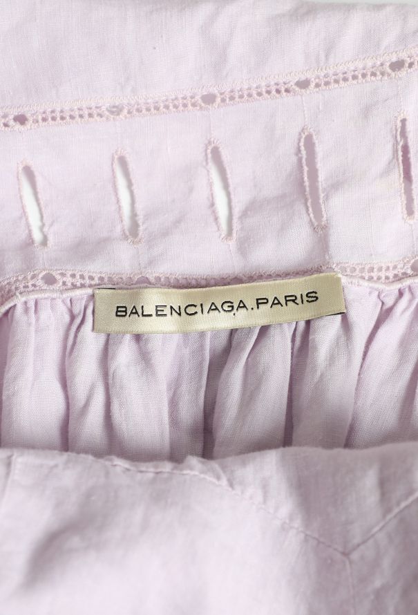 Balenciaga 2004 Flared Eyelet Dress - 6
