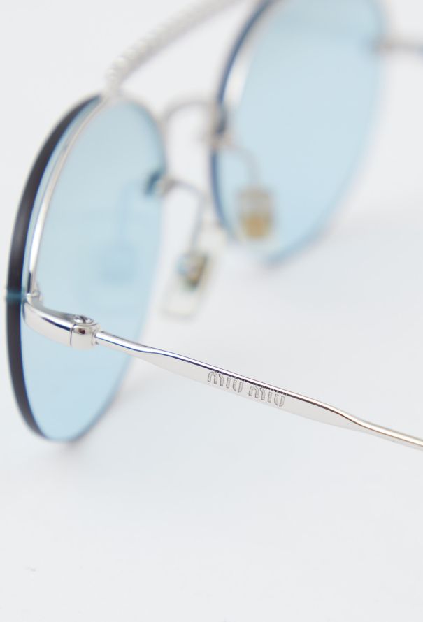 Miu Miu 2021 Oval Embellished Sunglasses - 6
