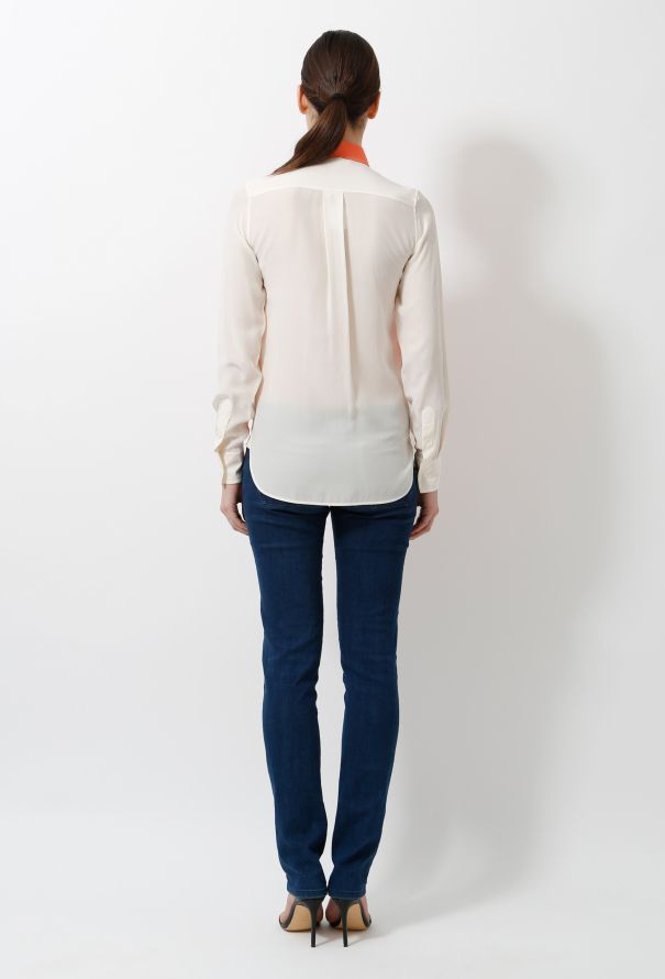 Céline Bicolor Silk Blouse - 5