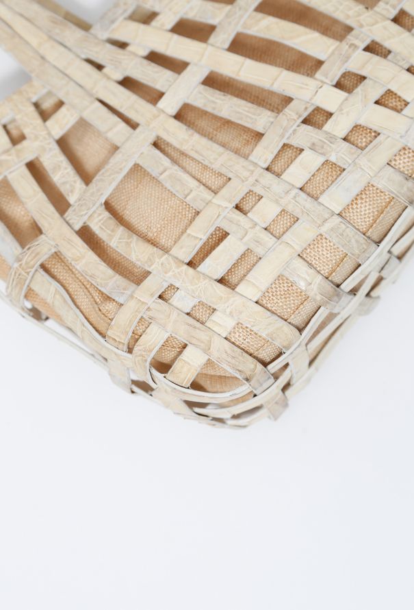 Exquisite Vintage Nancy Gonzalez Crocodile Raffia Bag - 8