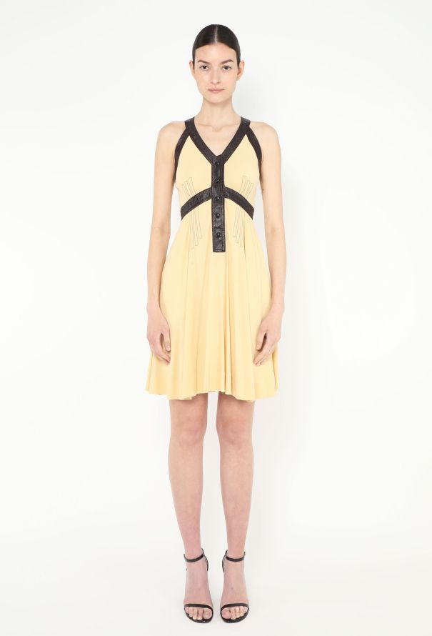 Louis Vuitton Stitched Leather Trim Dress - 2