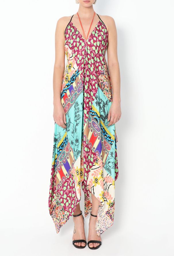 Etro Patchwork Silk Halter Dress - 2