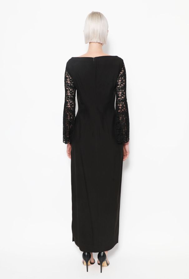 Dolce & Gabbana 90s Lace Sleeve Crêpe Dress - 3