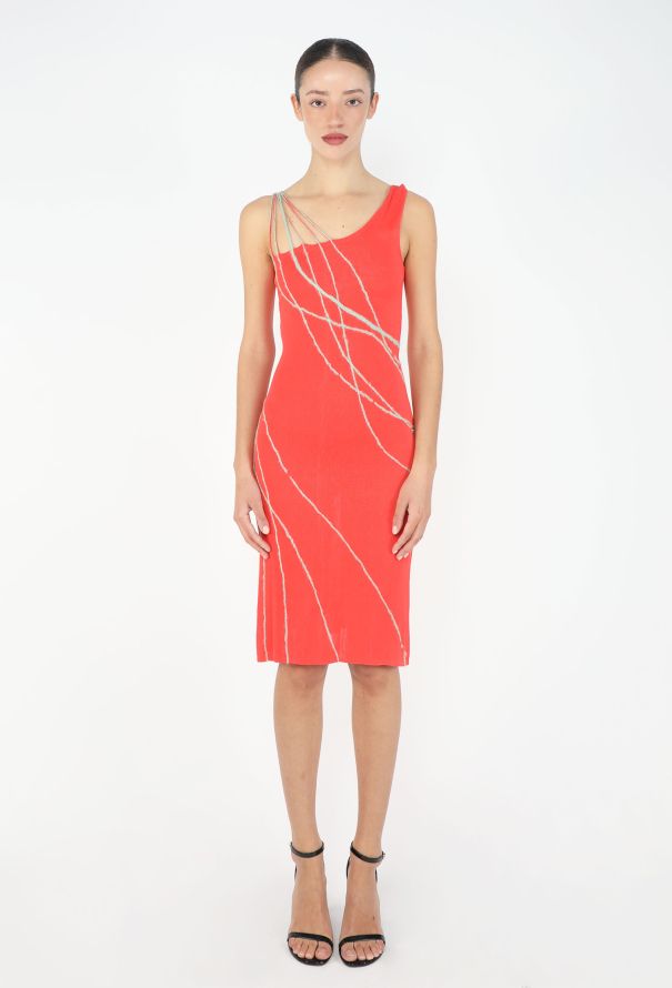 Gianni Versace CAMPAIGN S/S 1998 Braided One-Shoulder Dress - 1