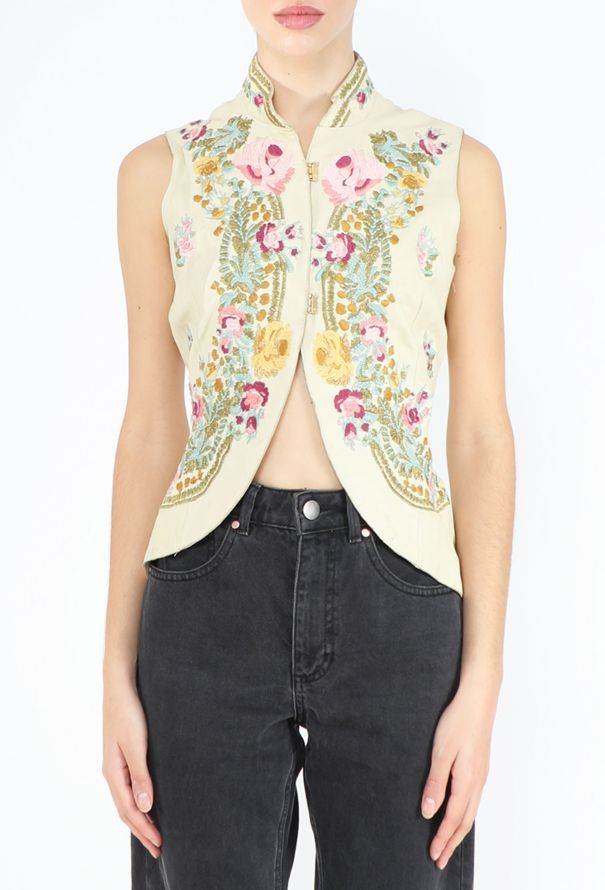 Roberto Cavalli Embroidered Leather Waistcoat, S/S 2003 - 1