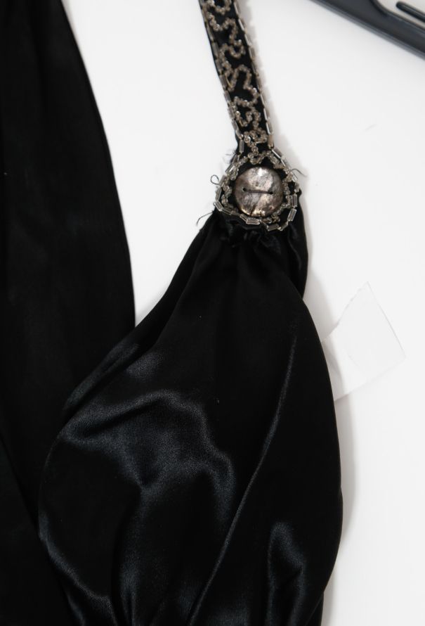 '40s Embroidered Halter Gown - 7
