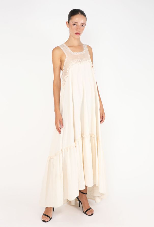 Veronique Branquinho Cotton Lace Dress, 1990s - 2