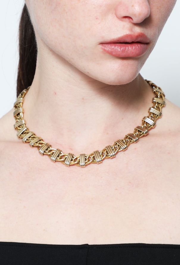 Vintage Fine Jewelry 18k Gold Chainlink Necklace - 1