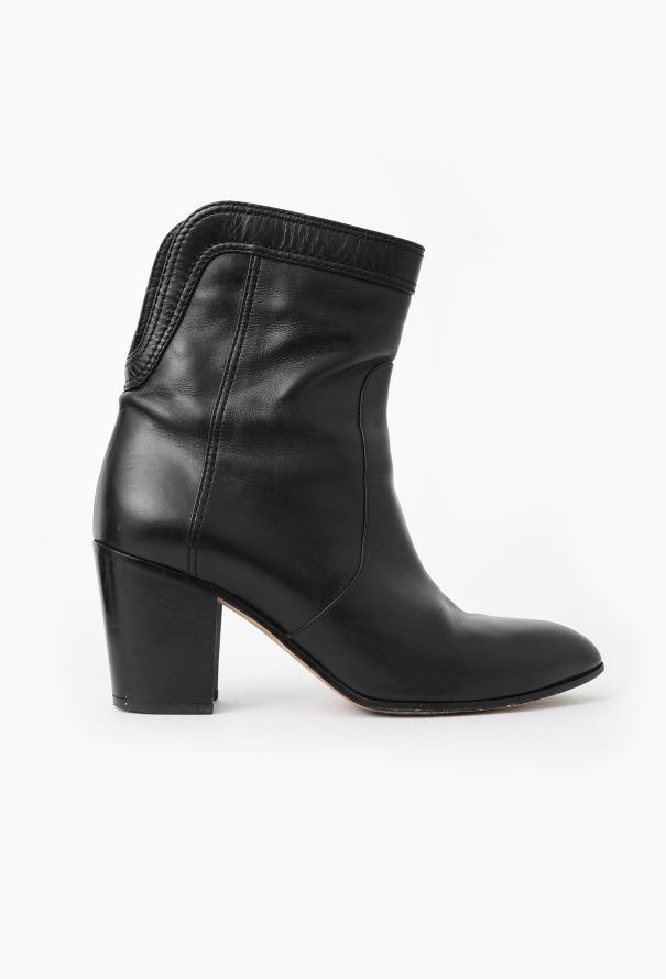Chanel Classic Leather 'CC' Ankle Boots - 1