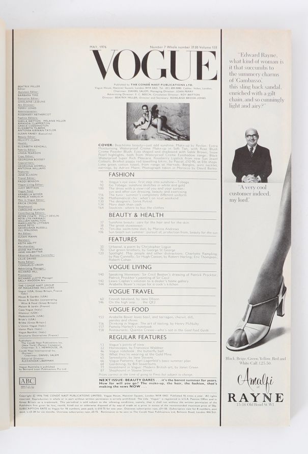 VOGUE UK 1976 David Bailey Summer Issue Set - 3