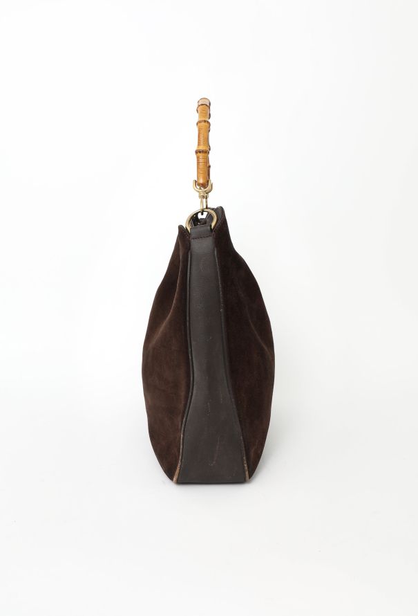 Gucci Suede Bamboo Hobo Bag - 3
