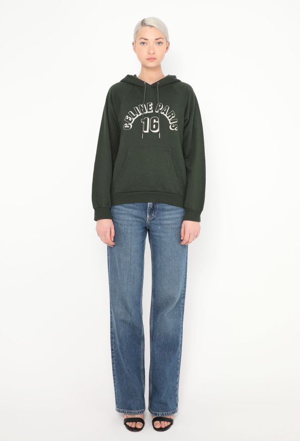 Céline 2021 Cashmere Varsity Hoodie Green - 2