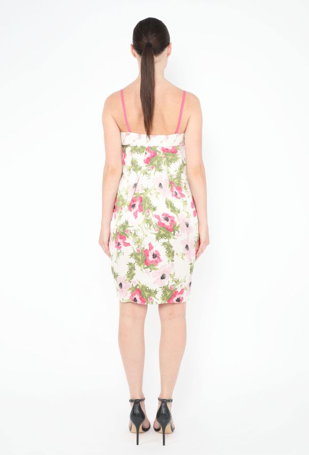 John Galliano 2005 Ruched Floral Silk Dress - 4