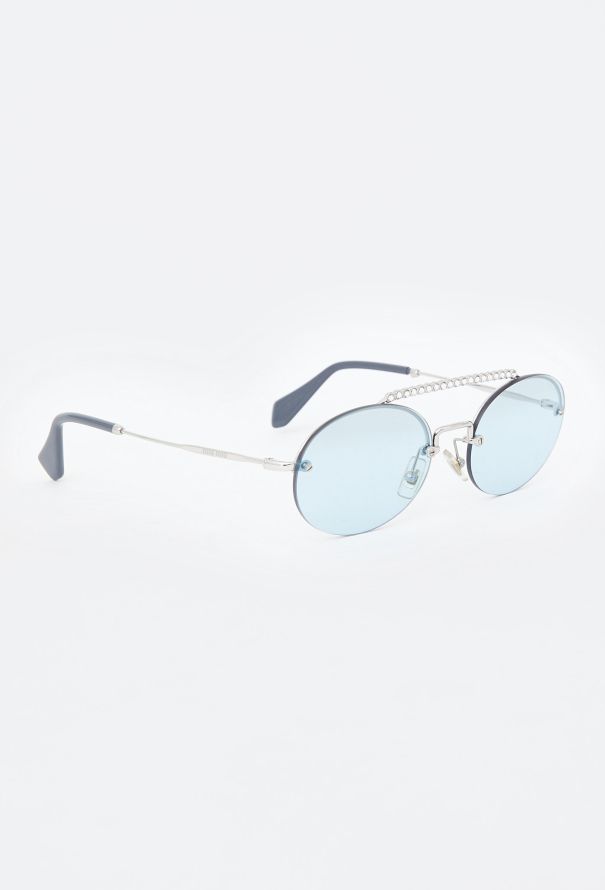 Miu Miu 2021 Oval Embellished Sunglasses - 2