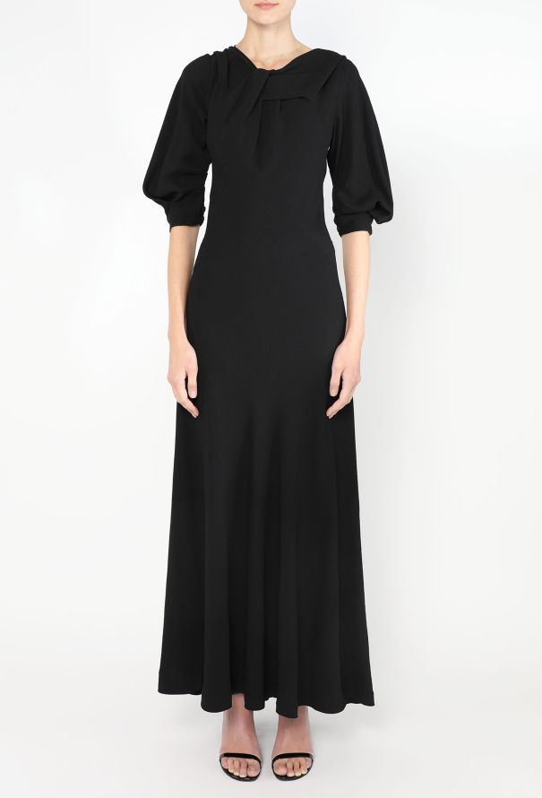1930s Gathered Crêpe Bias Dress - 3