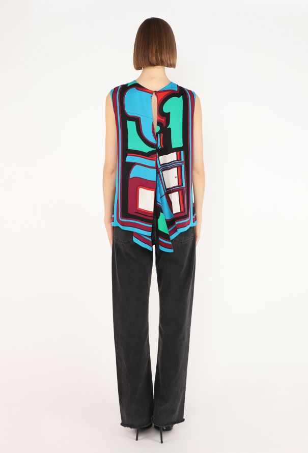 Hermès Graphic Emblem Silk Blouse - 6