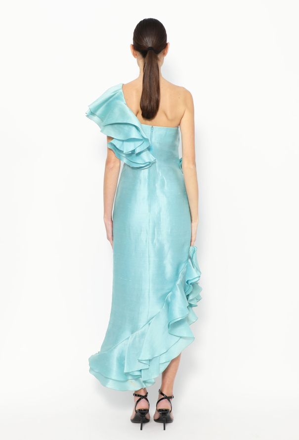 Azzaro Vintage One-Shoulder Ruffled Dress - 4