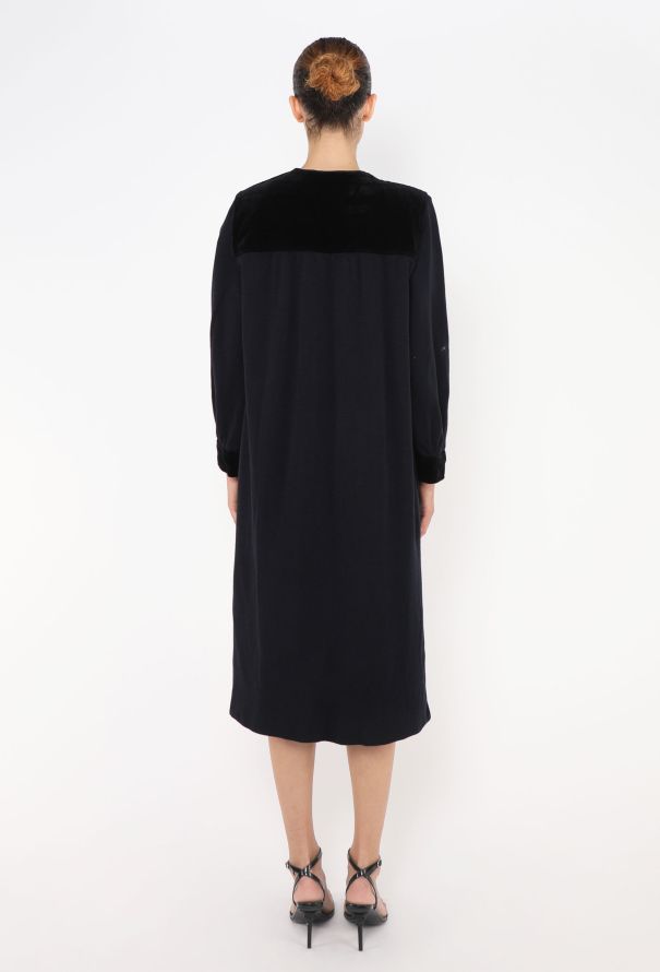 Saint Laurent Late '70s Velvet Trim Dress - 3