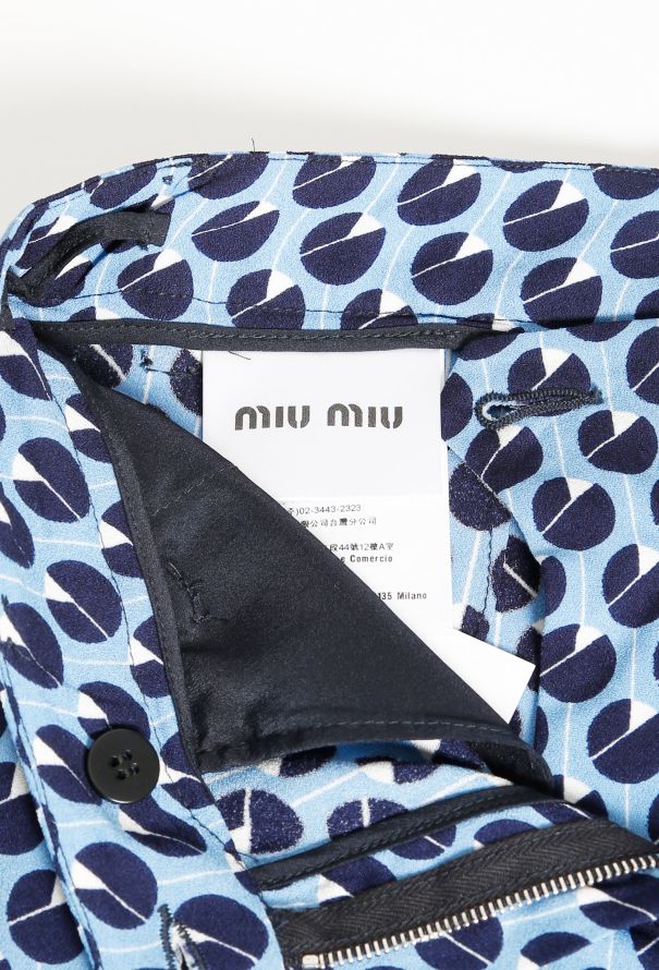 Miu Miu S/S 2017 Printed Crêpe Palazzo Trousers - 5