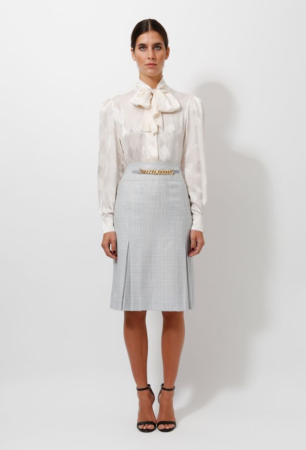 Céline 80s Chainlink Houndstooth Skirt - 1