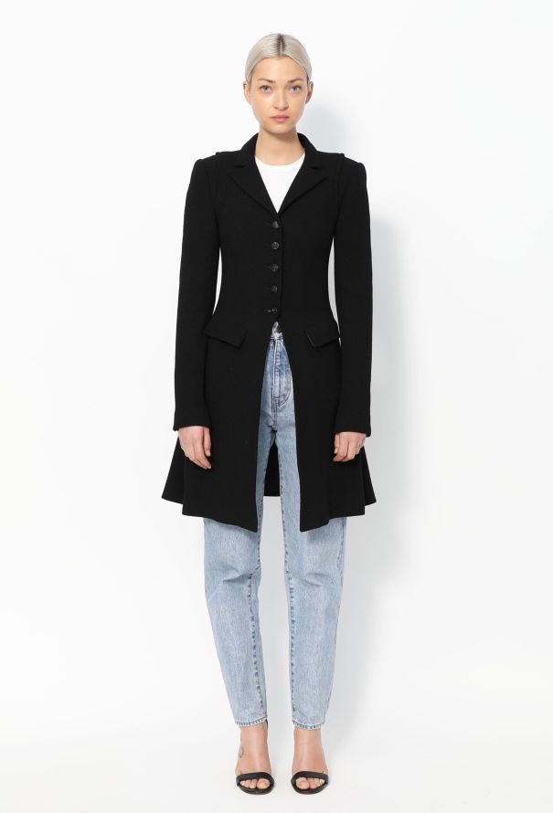 Chanel F/W 2006 Crêpe Cutaway Coat - 4