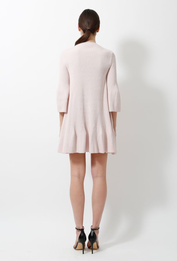 Alexander McQueen Cashmere Blend Ribbed Flared Dress - 4