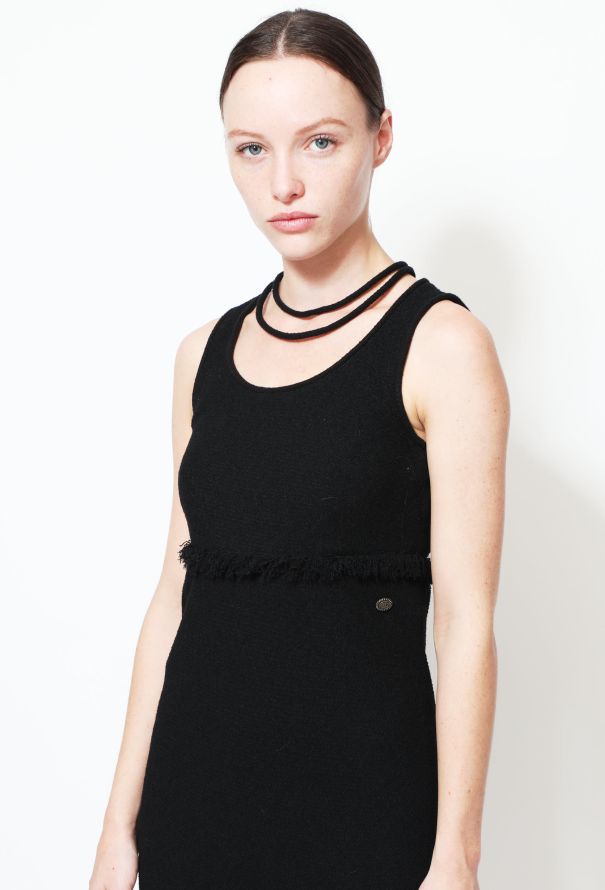 Chanel Frayed Bouclé Collier Dress - 2