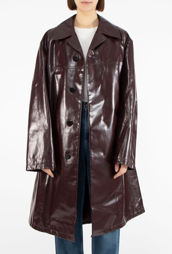 Jil Sander S/S 2025 Patent Calfskin Duster Coat - 4