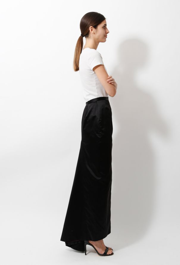 80s Vicky Tiel Silk Tailed Skirt - 3