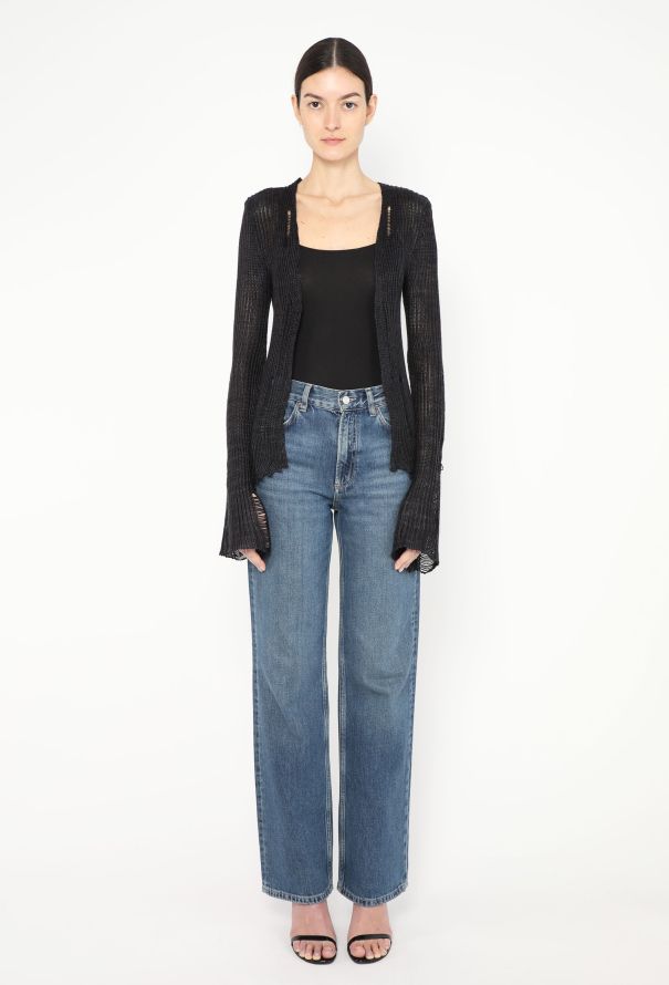 Rodarte Distressed Silk Hand-Knit Cardigan - 3