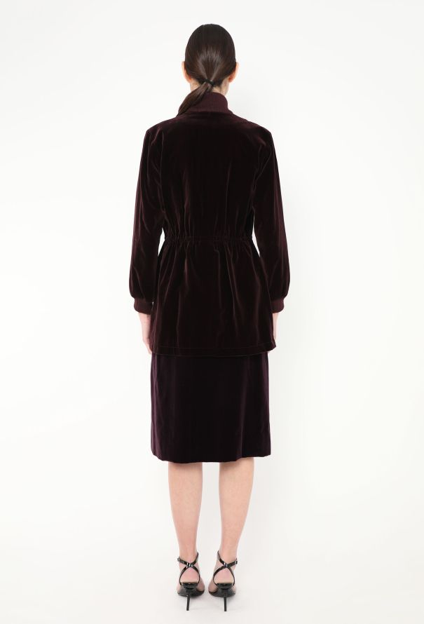 Saint Laurent RARE 1976 Velvet Bomber Jacket Ensemble - 6