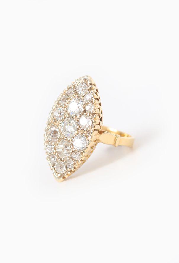 Vintage Fine Jewelry Vintage 18k Yellow Gold Diamond Marquise Ring - 3