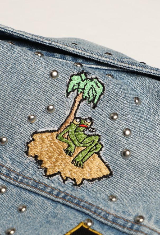Céline 2021 Studded Denim Patchwork Jacket - 9