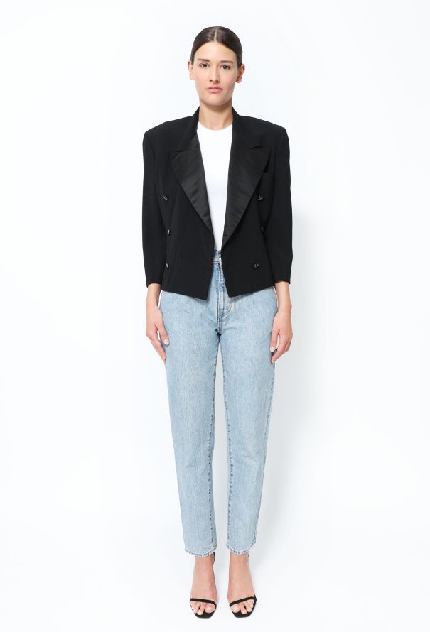 Gianni Versace '90s Embellished Smoking Blazer - 3